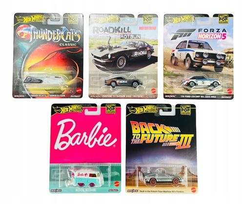 Hot Wheels Popcultuurset 5 Premium Auto's 2024 Nieuw Metaal