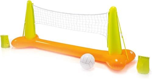 Volleybal Spel Set met Bal - 239cm x 64cm x 91cm - Oranje/Groen/Wit - Buitenspeelgoed voor Kinderen en Volwassenen