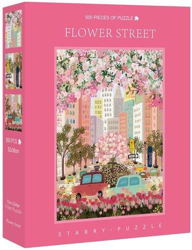 BOTC Bloemenstraat Puzzel  500 stuks voor volwassenen - Legpuzzels - Dikke, stevige Stukjes, uitdagende Gezinsactiviteit, Cadeau