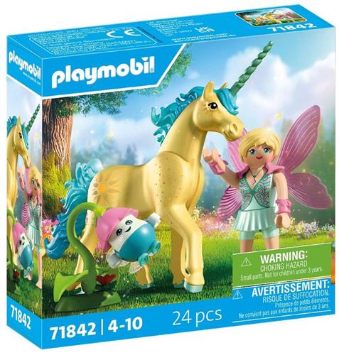 PLAYMOBIL | Magische Eenhoorns | Verzamelbare Eenhoorn Zonneschijn Bloesem met Fee | Fantasierijke speelset voor eenhoornfans | Met magische details & verwisselbare accessoires | Perfect cadeau voor kinderen vanaf 4 jaar | 71842