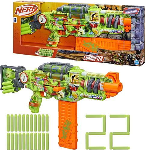 Nerf Zombie Corrupter-dartblaster, 22 Nerf Elite-darts, buitenspellen, leeftijd 8+