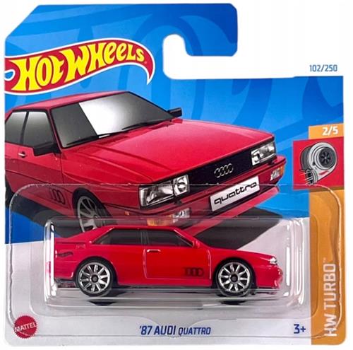 Hot Wheels '87 Audi Quattro HW Turbo 2/5 Schaal 1:64 Rood