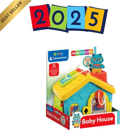 Clementoni Montessori Kattenhuis  Educatieve Speelset met Slotjes & Deurtjes  Ontwikkelt Motoriek & Logisch Denken  Speelgoed 1, 2, 3 Jaar - Montessori Speelgoed voor Kinderen vanaf 18 Maanden + Gratis E-Book