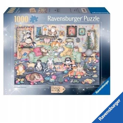 Ravensburger Puzzel 1000 Stukjes: Vrolijke Kerstkatten