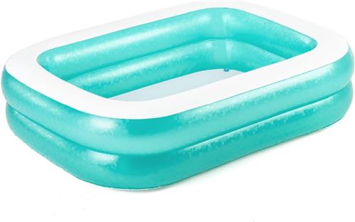 Goodivery - Opblaasbaar zwembad - Draagbaar zwembad - Opvouwbaar zwembad - Turkoois/Wit - 201x150x51 cm