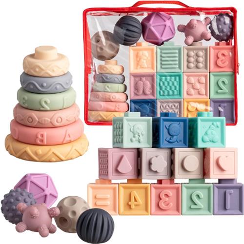 23 Montessori Spellen - Sensorisch Babyspeelgoed Vanaf 6+ Maanden - Siliconen Speelgoed Voor Leren & Tanden Krijgen - Educatief Cadeau Voor Babys 1 Jaar - Jongens & Meisjes