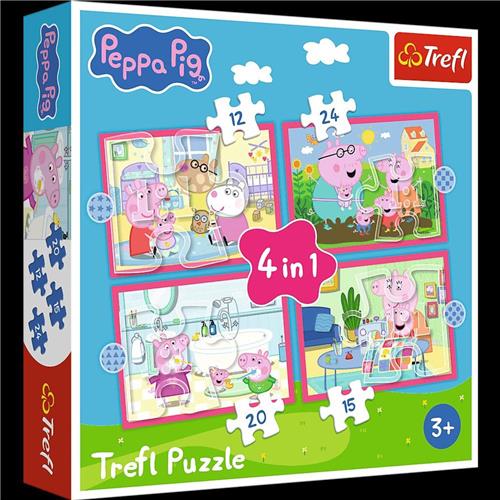 Puzzle 4w1 winka Peppa, Peppa uwielbia przygody - 4-in-1-puzzel Peppa Pig, Peppa houdt van avonturen