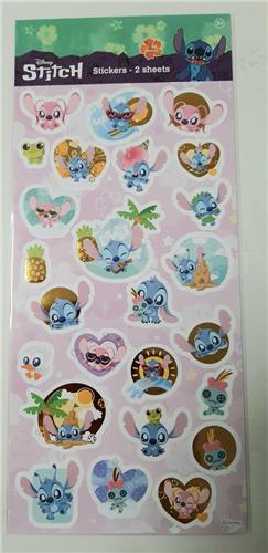 Disney - 2 vellen stickers - stickervellen Stitch & Lilo - Angel - baby stitch pink - 3+