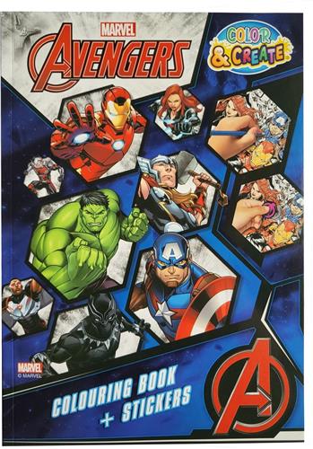 Marvel Avengers Kleurboek Met Stickers - Multicolor - Kleurboek - Papier - 4 Sticker Sheets - 256 Kleurpagina's