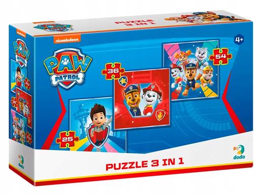 Paw Patrol Educatieve Puzzels 3-in-1 (25, 36, 54 Stukjes)