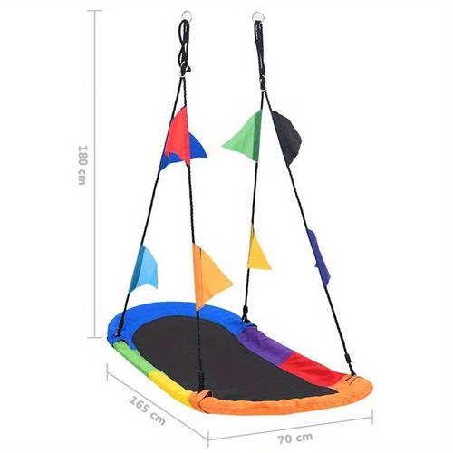 Tuin Schommel  Tuin Schommelset  Nestschommel  Patio Schommel  Hangschommel  165x70 cm  Kleurrijke Design