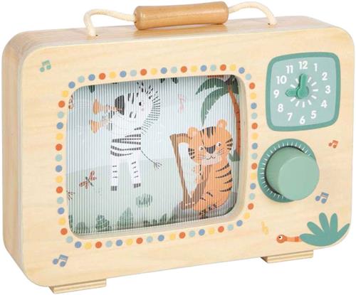 Small Foot - Houten Televisie Muziekdoos Safari FSC