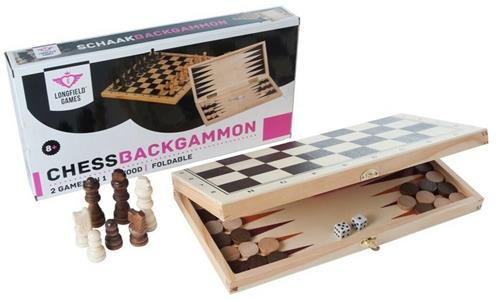 Longfield - schaak/backgammon set - 29 x 29 centimeter