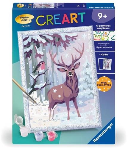 CreArt Kids 18x24cm Romantisch Hert, Schilderen op Nummer Kit, Leeftijd 9+, 25831, Ravensburger