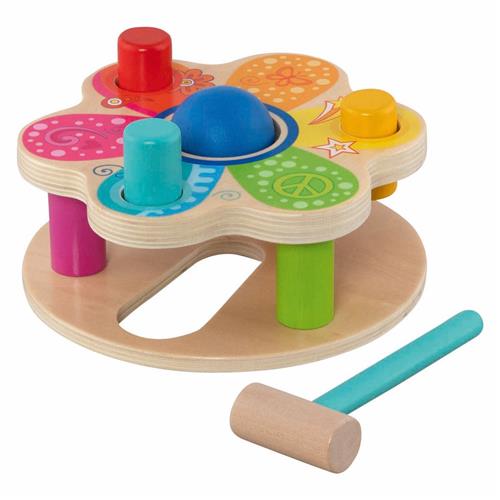 Goki houten klopbank speelgoed - educatief hamerspel.