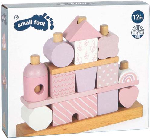 Small Foot - Houten Stapelhuis Roze - 18dlg.