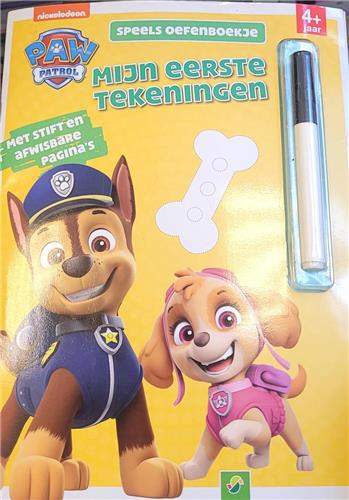 Paw Patrol Speels Oefenboekje Mijn Eerste Tekeningen Met Stift en Afwisbare Pagina's 4+ jaar Nickelodeon