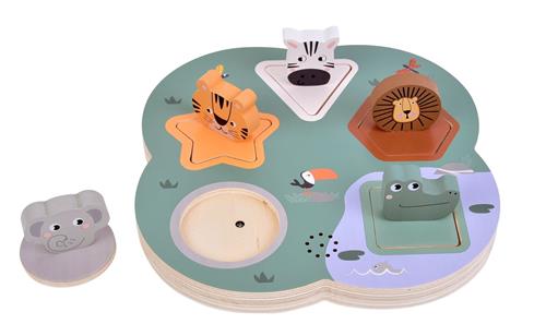 Small Foot - Houten 3D Dierengeluiden Puzzel Safari