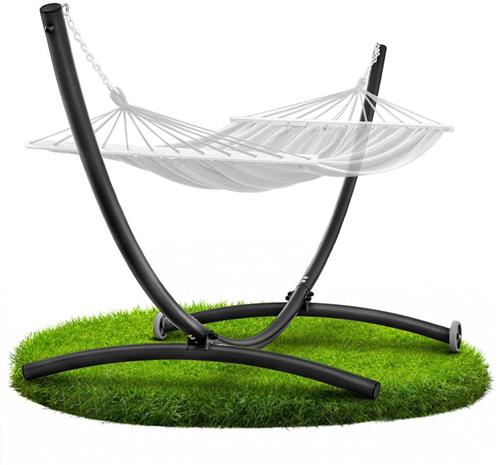 Hangmatstandaard  Hangmat Frame  Tuinstandaard  Stalen Standaard  Mobile Hangmatrek  Zwart Gepoedercoat Staal  Tot 300 kg Draagkracht