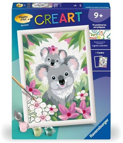 CreArt Kids 18x24cm Moederkoala en baby, Schilderen op nummer-set, vanaf 9 jaar, 25833, Ravensburger