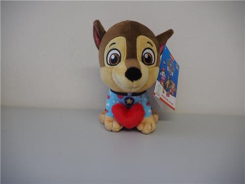 Paw Patrol Valentijn knuffel 18cm- Chase met hartje