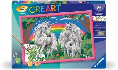 CreArt Kids 31x21cm In het land van de eenhoorns, verf op nummer kit, vanaf 9 jaar, 25849, Ravensburger