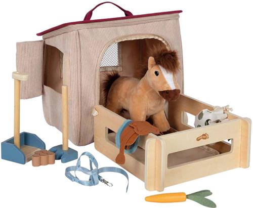 Small Foot - Speelset Paard met Stal en Accessoires in Tas