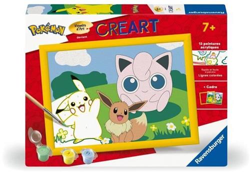 CreArt Kids 18x24cm Pokemon verf-op-nummerset, vanaf 7 jaar, 25839, Ravensburger