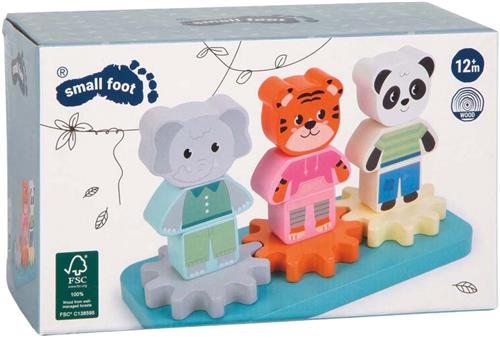 Small Foot - Houten Stapelspel met Tandwielen Jungle Friends FSC