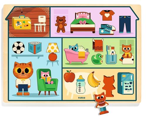 Djeco houten puzzel huis - educatief speelgoed puzzel.