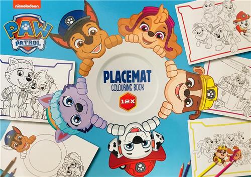 Paw Patrol Placemat/Onderleggers 12 Stuks In Kleurboek