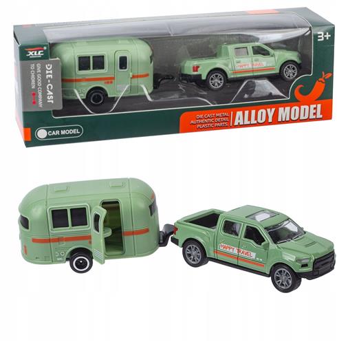 Stoere Metalen Off-Road Auto met Caravan voor Kinderen