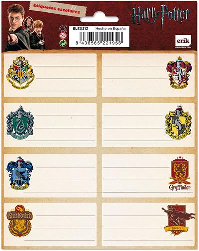 Harry Potter Etiketten 4 X 8 Cm Papier Bruin/naturel 16 Stuks
