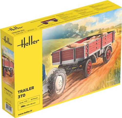 Heller Modelbouwpakket Militaire voertuigen - 81410 - 3 Tons Trailer - Aanhanger Plastic - 1:24 -
