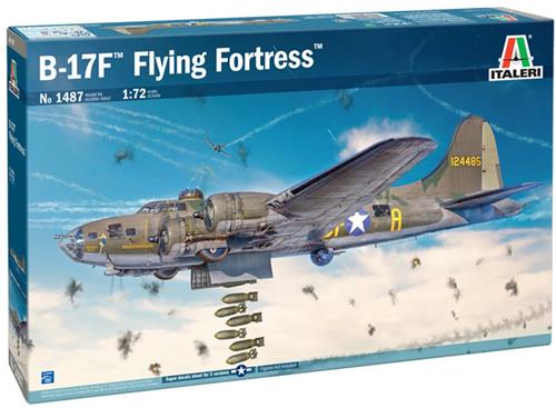 Italeri Modelbouwpakket Vliegtuigen - 1487 Boeing B-17F Flying Fortress - Amerikaanse Zware Bommenwerper Plastic - 1:72 -