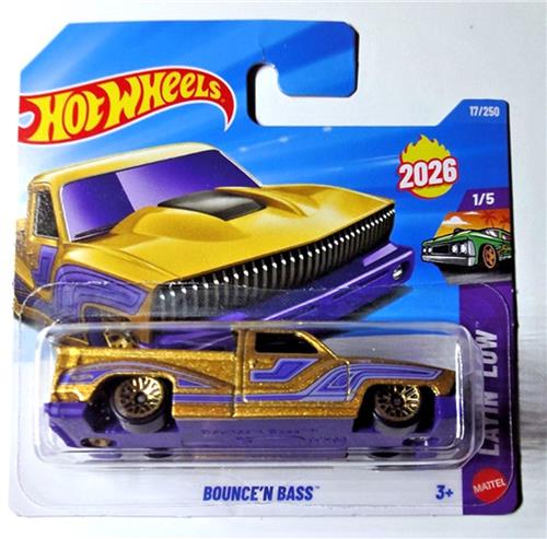 HOT WHEELS BOUNCE'N BASS GOLD PURPER 17/250 LAYIN' LOW 1/5 SHORT CARD 2026