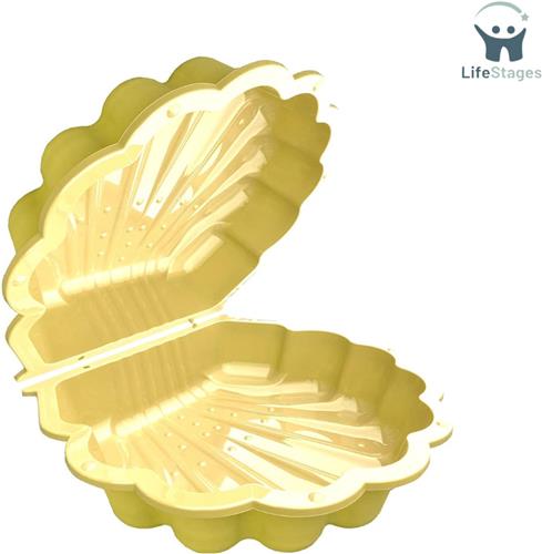 LifeStages - Zandbak Schelp - Zand- En Waterschelp - Zandbak Met Deksel (2 Stuks) - Zand - Beige - Zandschelp