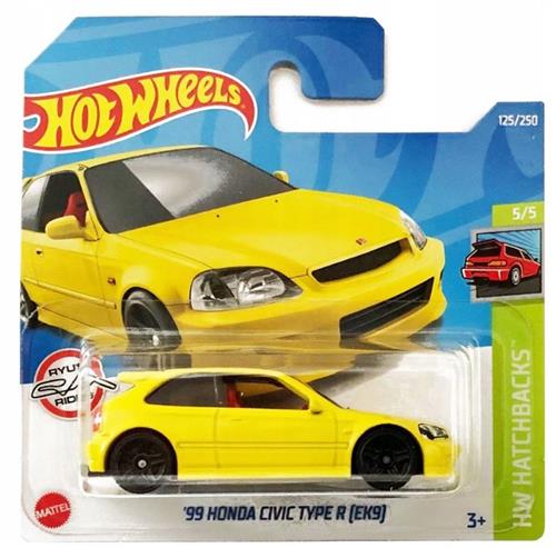 Hot Wheels '99 Honda Civic Type R EK9 Schaal 1:64 Geel