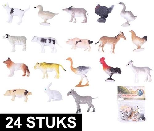 Pia Boerderij diertjes/dieren - 24x stuks - 2-6 cm