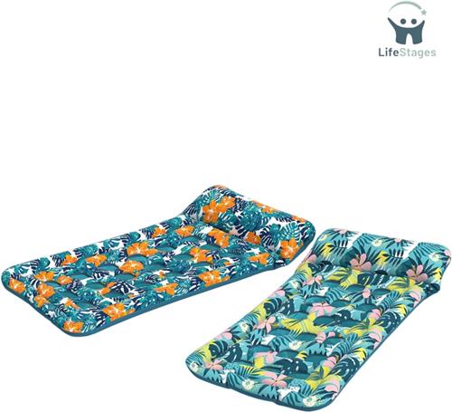 LifeStages - Zwembad Drijvers - Extra Grote Drijvende Lounge - Set van 2, 73 x 33 - Opblaasbare Volwassene Zonnebaden Drijvers - Koeling Zwembad Vlot - Ligstoel - Zwembad Vlotten en Opblaasbaar