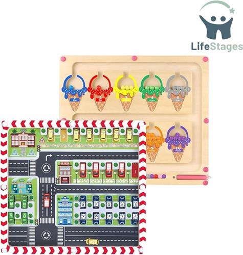 LifeStages - Magnetisch Doolhof - 2-in-1 Magnetisch Letter- en Cijferspel - Montessori Speelgoed