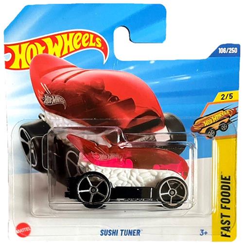 HOT WHEELS SUSHI TUNER RED/WHITE 106/250 1:64 HW FAST FOODIE 2/5 SHORT CARD