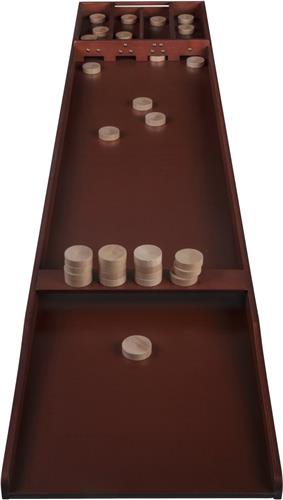 Longfield Sjoelbak Deluxe Advanced - met 30 Sjoelstenen - Wedstrijdsjoelbak 200 cm - dark finish - Homas sjoelbak kwaliteit