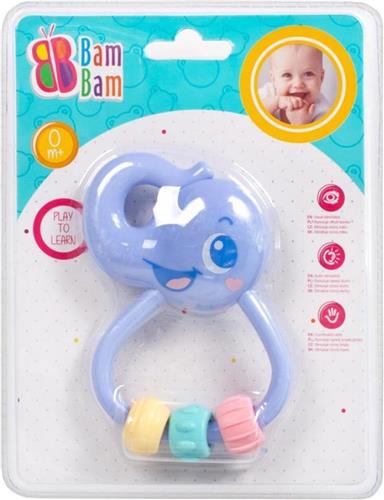 Bam Bam Rammelaar - Bijtring - Olifant - Play to Learn - Babyspeelgoed -Bijtspeelgoed