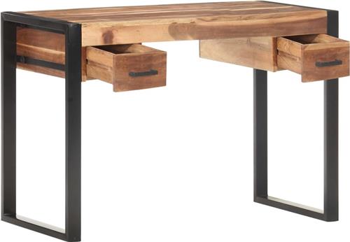 vidaXL Bureau Massief Hout - 110x50x76 cm Vintage Bureau - Bureaus Online Kopen - Houten Bureau - Kantoor Meubilair - Schrijfbureau