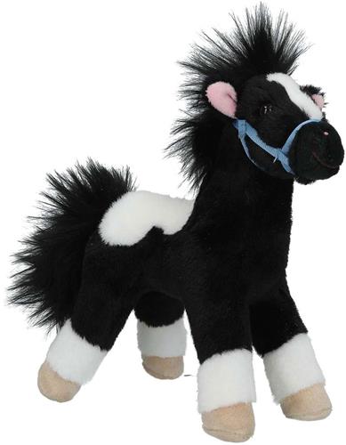 Miss Melody knuffel paard zwart-wit 18 cm.