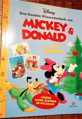 Gouden Disney winter doeboek van Mickey Mouse & Donald Duck en hun vriendjes - puzzelboek kleurboek - spelletjesboek - boek