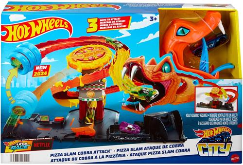 Hot Wheels City Cobra Pizza Aanval Racebaan met Auto