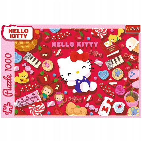 Puzzel 1000 Stukken - Hello Kitty met Katjes, Boek en Fruit