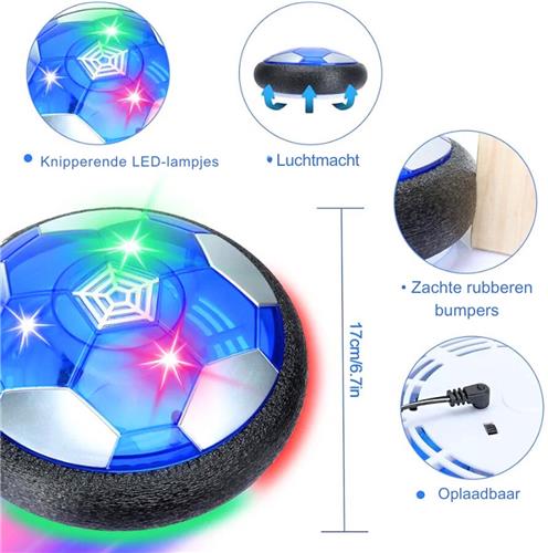 Air Power Voetbalspeelgoed - Hover Ball Speelgoed Met LED-Licht Voor Kinderen Van 5 tot 10 Jaar - Air Hockey, Indoor & Outdoor Spel, Perfect Kerstcadeau Voor Jongens En Meisjes